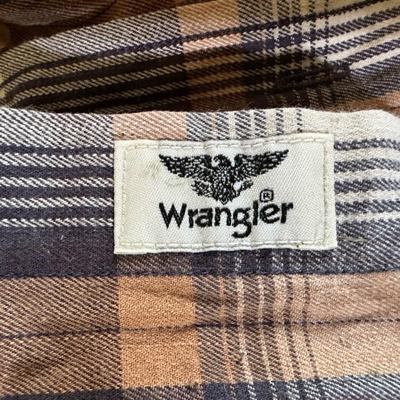Wrangler flex For Comfort Brown Blue Plaid Button Down Men's Shirt XXL - Picture 5 of 7